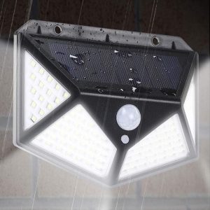 Solar Powered Motion Sensor Outdoor Security LED Lights For Garden Fence And Yard Pathway