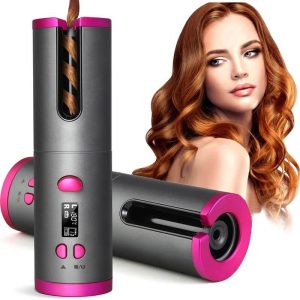 Automatic Rotating Curling Iron - Cordless Hair Curler Wand For Beach Waves