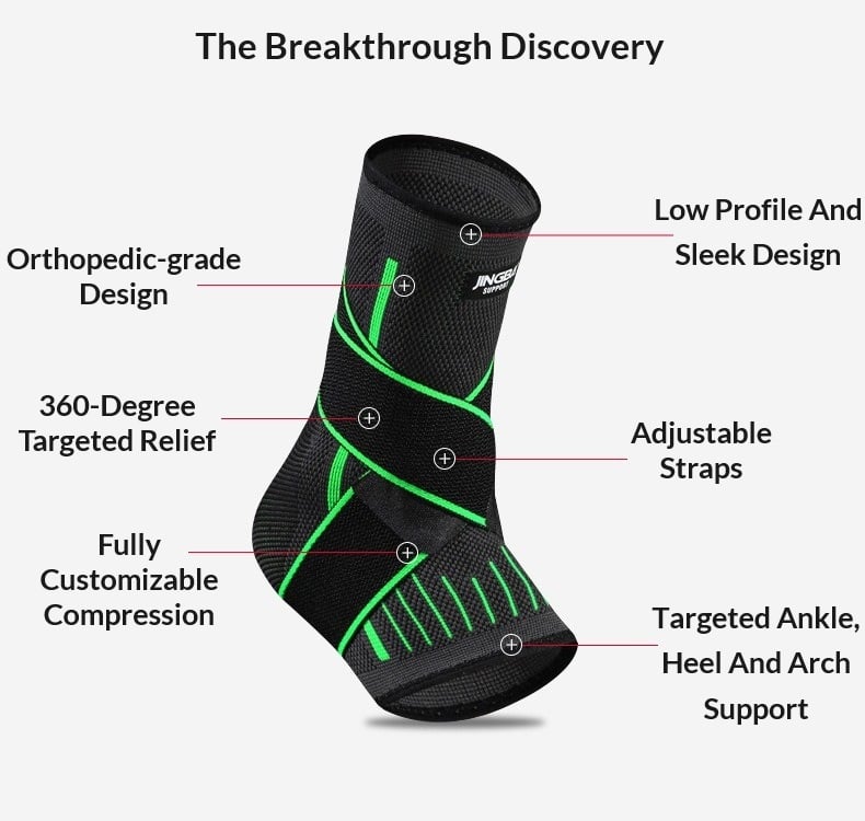 Ankle Support Brace For Sprain - Achilles Tendon Supported Wrap Compression Sleeve