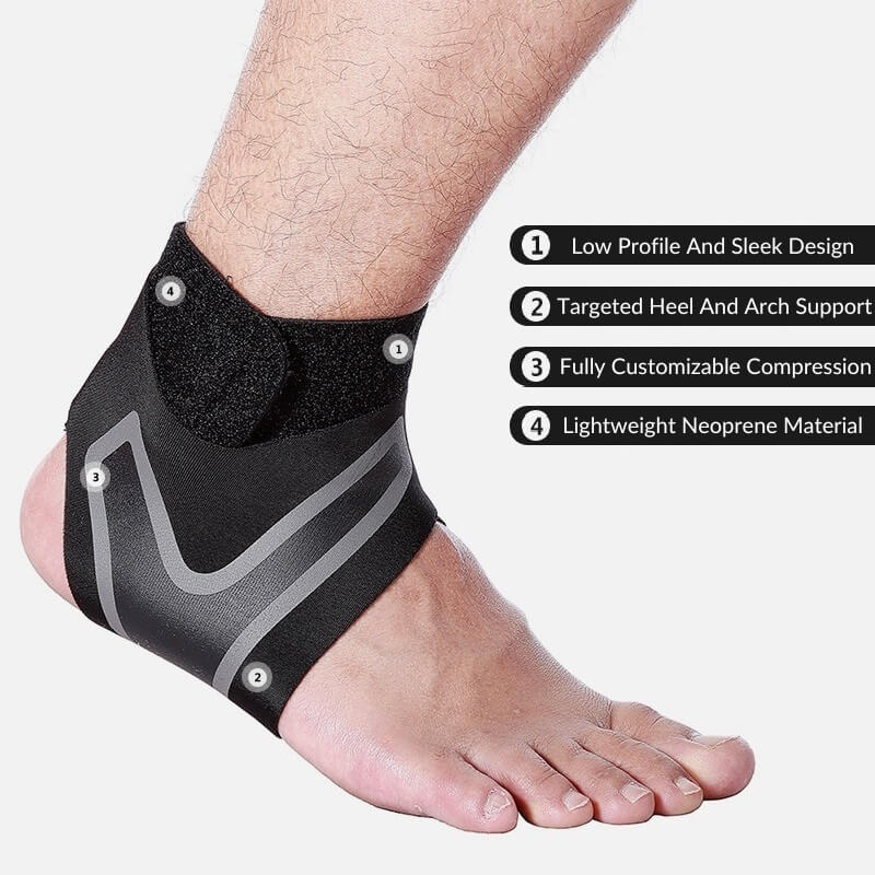 Ankle Support Brace & Compression Sleeve For Sprain - Achilles Tendon Stabilizer Wrap