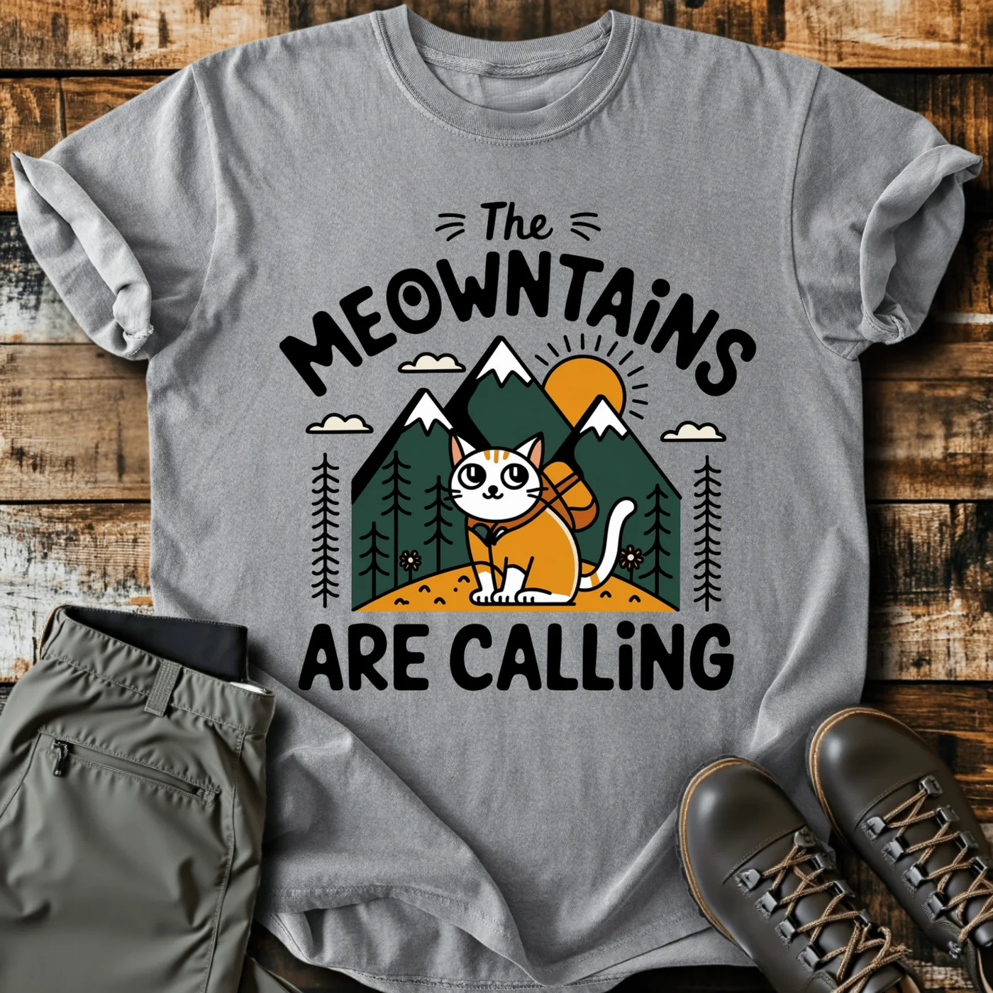 2 Grey Meowntains T-shirt 6 - Image 1